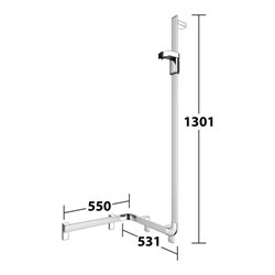 Keuco Duschhandlauf AXESS AL si-el/vc, 550mm, m BrSt, re Ausf