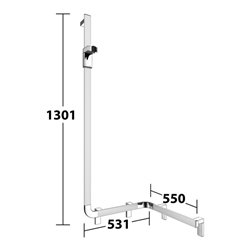 Keuco Duschhandlauf AXESS AL si-el/vc, 550mm, m BrSt, li Ausf