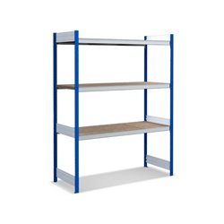 Bito Großfachregal-Set mit 3 Ebenen Spanplatte Grundfeld enzianblau
