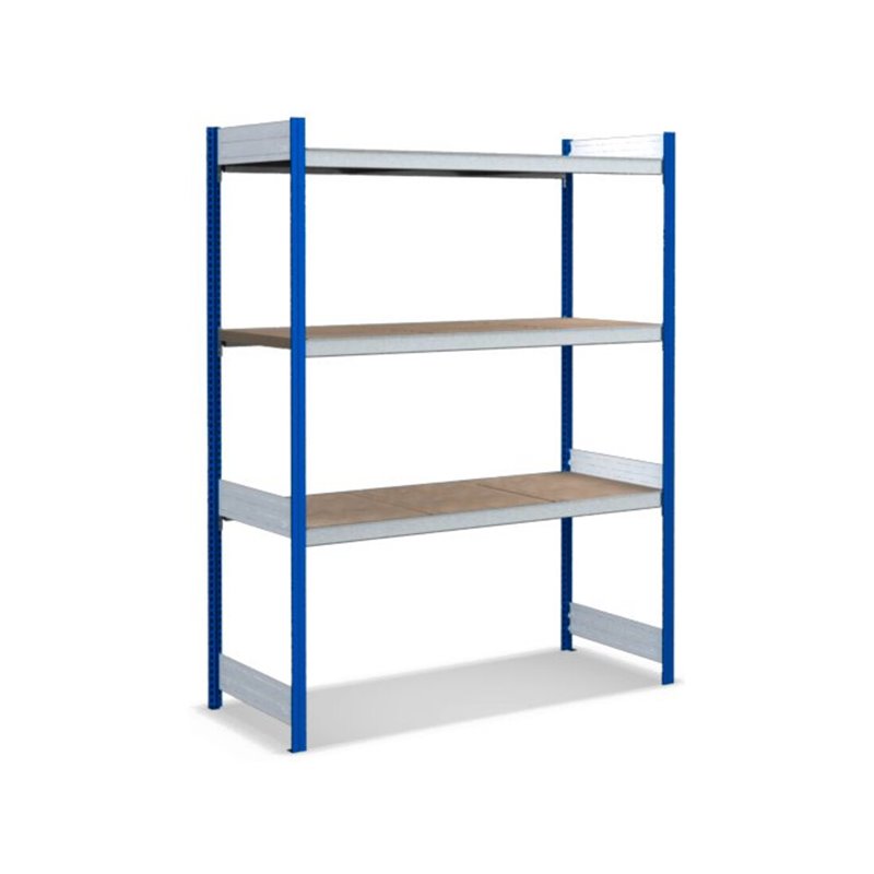 Bito Großfachregal-Set mit 3 Ebenen Spanplatte Grundfeld enzianblau
