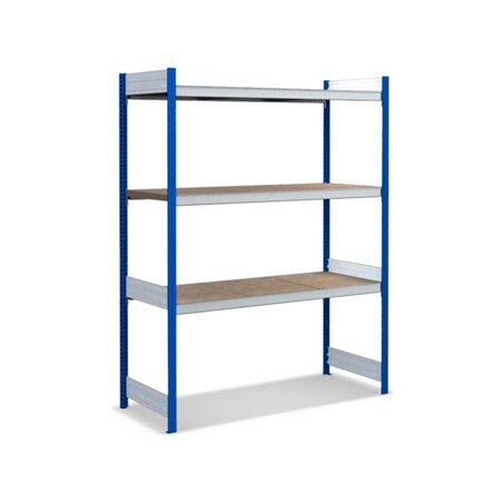 Bito Großfachregal-Set mit 3 Ebenen Spanplatte Grundfeld enzianblau