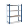 Bito Großfachregal-Set mit 3 Ebenen Spanplatte Grundfeld enzianblau