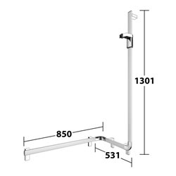 Keuco Duschhandlauf AXESS AL si-el/vc, 850mm, m BrSt, re Ausf
