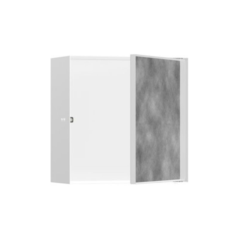 hansgrohe XtraStoris Rock Wandnische 300x300x140mm, m befl. Tür, mattweiß