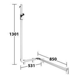 Keuco Duschhandlauf AXESS AL si-el/vc, 850mm, m BrSt, li Ausf