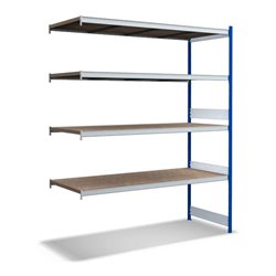 Bito Großfachregal-Set mit 4 Ebenen Spanplatte Grundfeld enzianblau