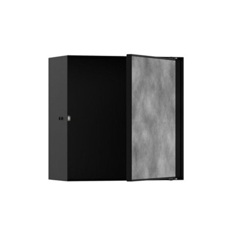 hansgrohe XtraStoris Rock Wandnische 300x300x140mm, m befl. Tür, mattschwarz