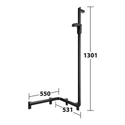 Keuco Duschhandlauf AXESS sw m, 550mm, m Brausestange, re Ausführung