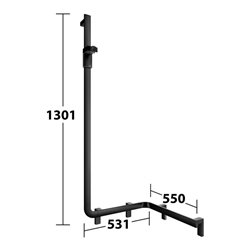 Keuco Duschhandlauf AXESS sw m, 550mm, m Brausestange, li Ausführung