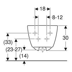 Geberit Wand-Bidet iCon geschlossene Form, mit Überlauf, weiß