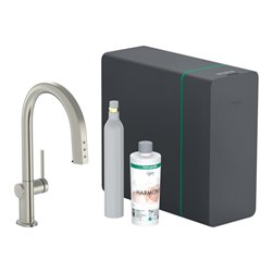 hansgrohe Spültisch-Einhebelmischer Aqittura M91 SodaSys 210, Ausl, Start Set, ED