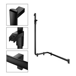 Keuco Duschhandlauf AXESS sw m, 850mm, m Brausestange, li Ausführung