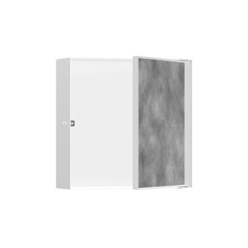 hansgrohe XtraStoris Rock Wandnische 300x300x100mm, m befl. Tür, mattweiß