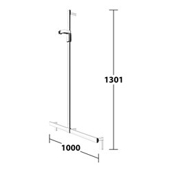 Keuco Duschhandlauf AXESS verchromt, 1000mm, mit Brausestange
