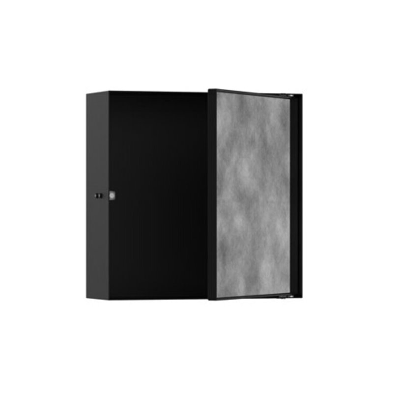 hansgrohe XtraStoris Rock Wandnische 300x300x100mm, m befl. Tür, mattschwarz