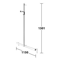 Keuco Duschhandlauf AXESS verchromt, 1150mm, mit Brausestange