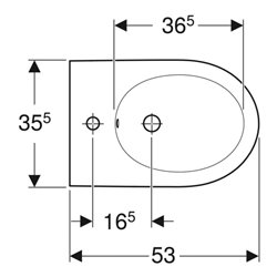 Geberit Wand-Bidet iCon geschl. F., mit Überlauf, weiß KeraTect