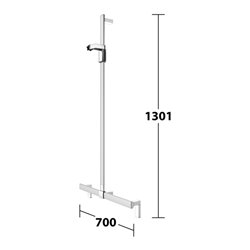 Keuco Duschhandlauf AXESS Alu si-elox/vc, 700mm, mit Brausestange