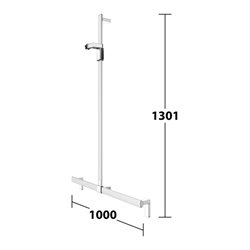 Keuco Duschhandlauf AXESS Alu si-elox/vc, 1000mm, mit Brausestange