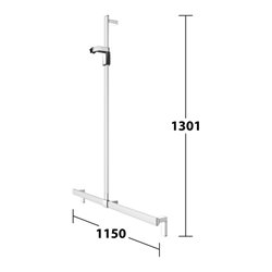 Keuco Duschhandlauf AXESS Alu si-elox/vc, 1150mm, mit Brausestange