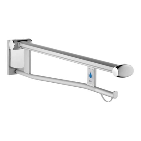 Keuco WC-Stützklappgriff Plan Care 700mm, li, Funkausl., verchromt/schwarz