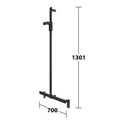 Keuco Duschhandlauf AXESS schwarz matt, 700mm, mit Brausestange