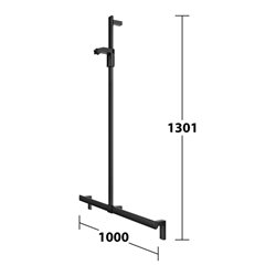 Keuco Duschhandlauf AXESS schwarz matt, 1000mm, mit Brausestange