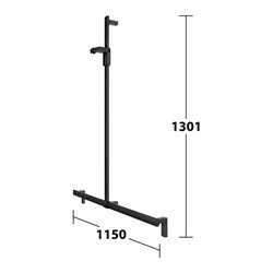 Keuco Duschhandlauf AXESS schwarz matt, 1150mm, mit Brausestange