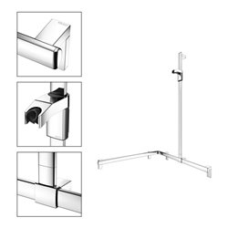 Keuco Duschhandlauf AXESS vc, 850/850mm, m Brausestange, re Ausf