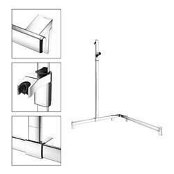 Keuco Duschhandlauf AXESS vc, 850/850mm, m Brausestange, li Ausf