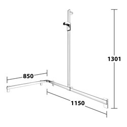 Keuco Duschhandlauf AXESS vc, 1150/850mm, m Brausestange, re Ausf