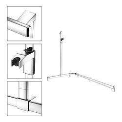 Keuco Duschhandlauf AXESS vc, 1150/850mm, m Brausestange, li Ausf