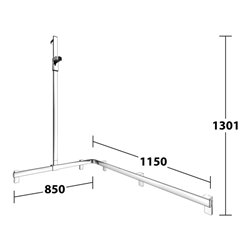 Keuco Duschhandlauf AXESS vc, 1150/850mm, m Brausestange, li Ausf