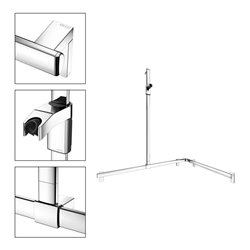Keuco Duschhandlauf AXESS vc, 850/1150mm, m Brausestange, li Ausf