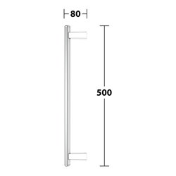 Keuco Haltegriff AXESS senkr., 500mm, Alu si-elox/vc