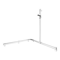 Keuco Duschhandlauf AXESS vc, 1150/1150mm, m Brausestange, re Ausf