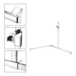 Keuco Duschhandlauf AXESS vc, 1150/1150mm, m Brausestange, re Ausf