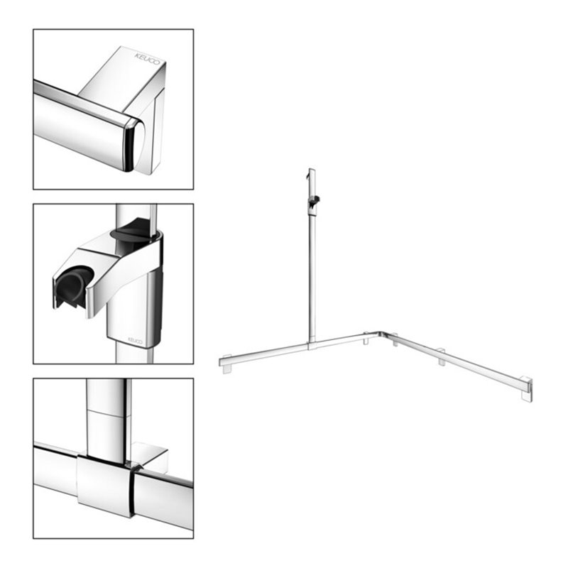 Keuco Duschhandlauf AXESS vc, 1150/1150mm, m Brausestange, li Ausf