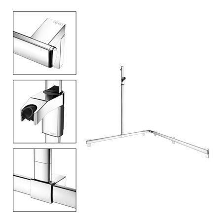 Keuco Duschhandlauf AXESS vc, 1150/1150mm, m Brausestange, li Ausf