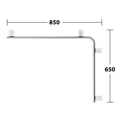 Keuco Dusch-/Wannenhandlauf AXESS 850x650mm, verchromt