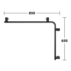 Keuco Dusch-/Wannenhandlauf AXESS 850x650mm, schwarz matt