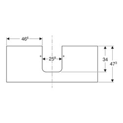 Geberit Waschtisch-Platte One 120x2x47cm, AS mi, Steinz., Marmor we/ma