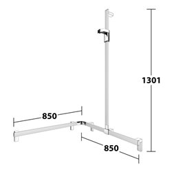 Keuco Duschhandlauf AXESS AL si-el/vc, 850/850mm, m BrSt, re Ausf
