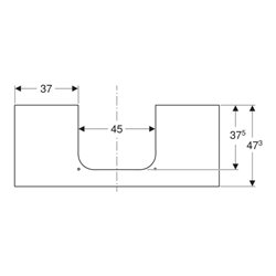 Geberit Waschtisch-Platte One 120x2x47cm, AS mi, SZ, Marmor sw/matt