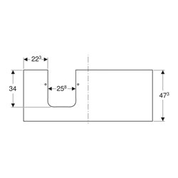 Geberit Waschtisch-Platte One 120x2x47cm, AS li, Steinz., Marmor we/ma