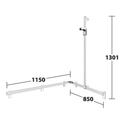 Keuco Duschhandlauf AXESS AL si-el/vc, 850/1150mm, m BrSt, re Ausf
