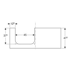 Geberit Waschtisch-Platte One 120x2x47cm, AS li, Steinz., Marmor we/ma