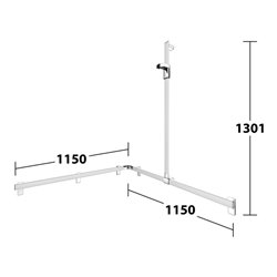 Keuco Duschhandlauf AXESS AL si-el/vc, 1150/1150mm, m BrSt, re AF