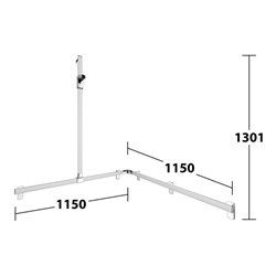 Keuco Duschhandlauf AXESS AL si-el/vc, 1150/1150mm, m BrSt, li AF