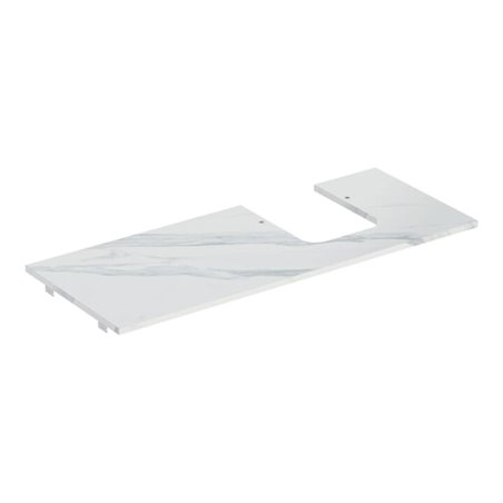 Geberit Waschtisch-Platte One 120x2x47cm, AS re, Steinz., Marmor we/ma